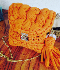 Sac orange au crochet
