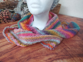 Écharpe rose vert orange crochet